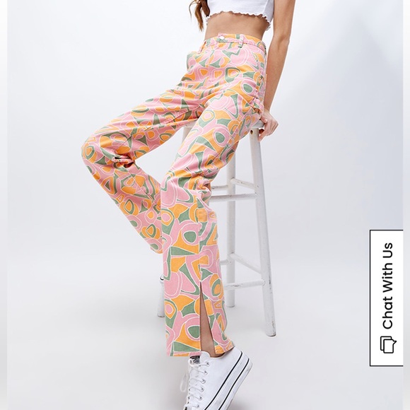 PacSun Geometric Print Boyfriend Carpenter Pants - Picture 3 of 6